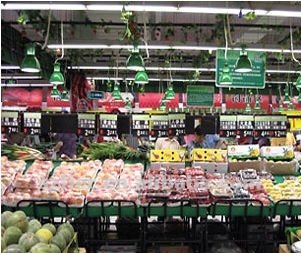 फलों और सब्जियों के सुपरमार्केट के लिए बहुत उज्ज्वल नेतृत्व में ताजा प्रकाश